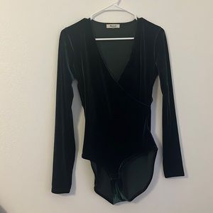 Madewell Velvet wrap Bodysuit